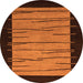 Round Abstract Orange Modern Rug, abs1623org