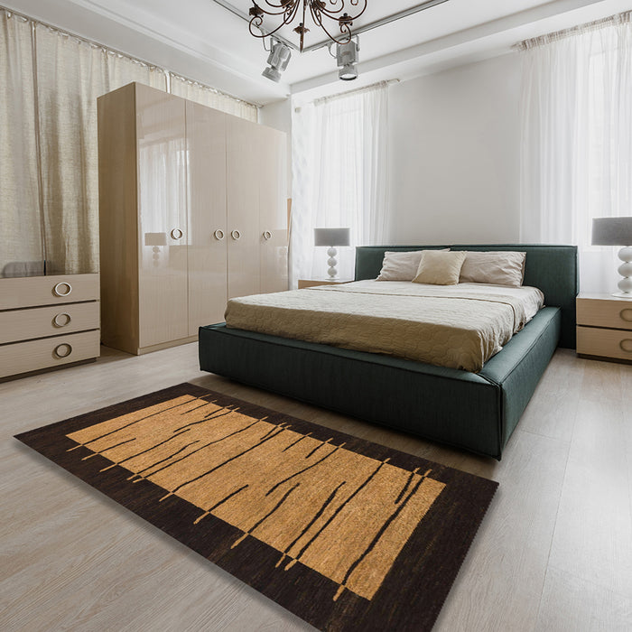 Abstract Red Modern Rug in a Bedroom, abs1623