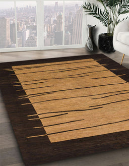 Machine Washable Abstract Night Red Rug in a Family Room, wshabs1623