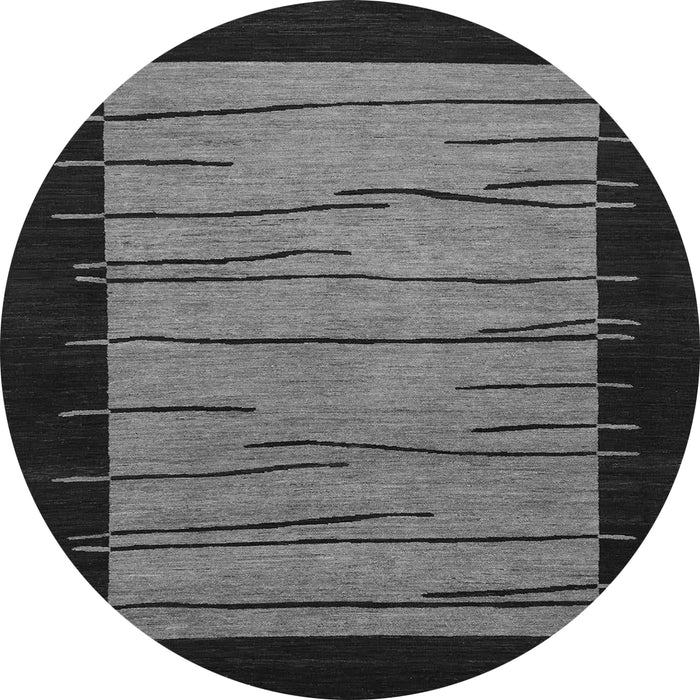 Round Machine Washable Abstract Gray Modern Rug, wshabs1623gry