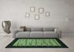 Machine Washable Abstract Turquoise Modern Area Rugs in a Living Room,, wshabs1623turq