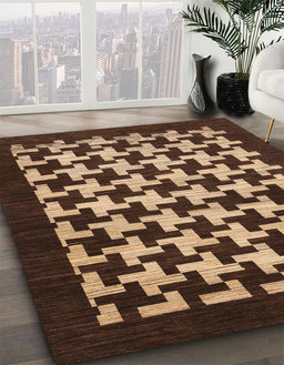 Abstract Red Modern Rug in Family Room, abs1624