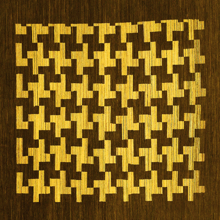 Square Abstract Yellow Modern Rug, abs1624yw