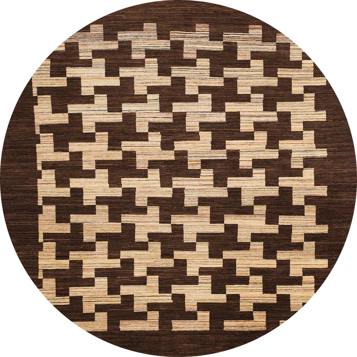 Round Machine Washable Abstract Night Red Rug, wshabs1624