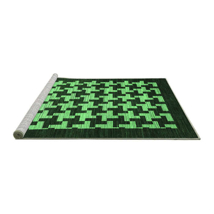 Sideview of Machine Washable Abstract Emerald Green Modern Area Rugs, wshabs1624emgrn