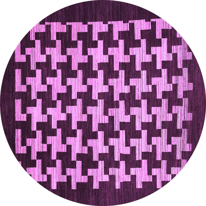 Round Abstract Purple Modern Rug, abs1624pur