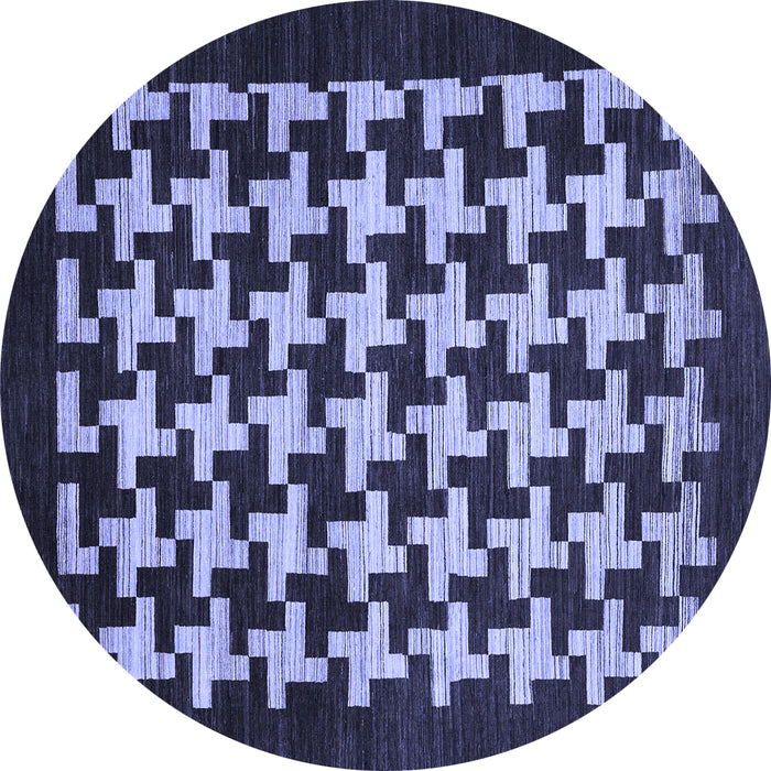 Round Machine Washable Abstract Blue Modern Rug, wshabs1624blu