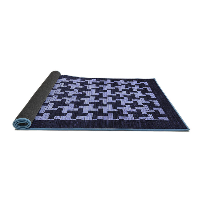 Sideview of Abstract Blue Modern Rug, abs1624blu