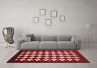 Machine Washable Abstract Red Modern Rug, wshabs1624red