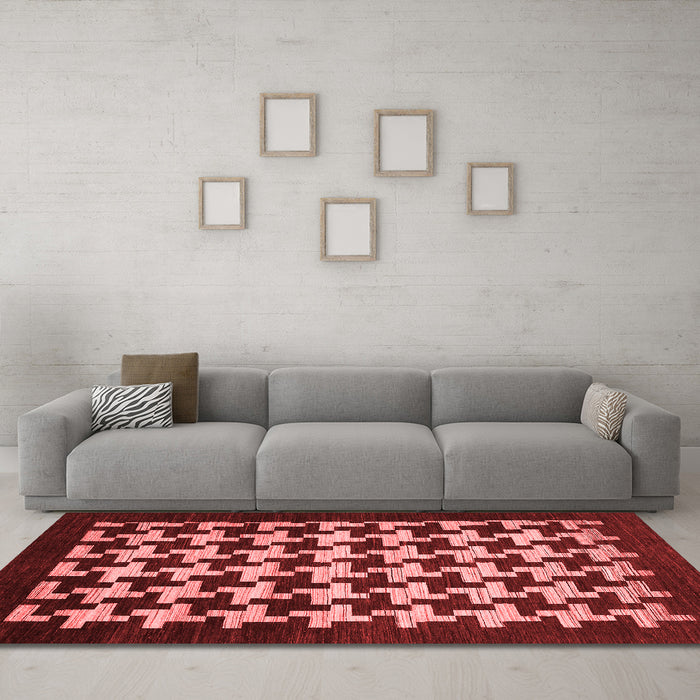 Modern Red Washable Rugs