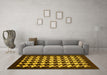 Machine Washable Abstract Yellow Modern Rug in a Living Room, wshabs1624yw