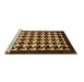 Sideview of Machine Washable Abstract Brown Modern Rug, wshabs1624brn