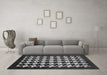 Machine Washable Abstract Gray Modern Rug in a Living Room,, wshabs1624gry