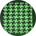 Round Abstract Emerald Green Modern Rug, abs1624emgrn