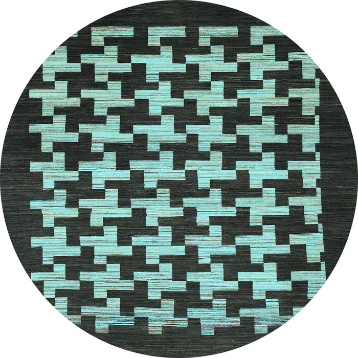 Round Abstract Light Blue Modern Rug, abs1624lblu
