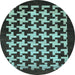 Round Abstract Light Blue Modern Rug, abs1624lblu