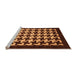 Sideview of Machine Washable Abstract Orange Modern Area Rugs, wshabs1624org