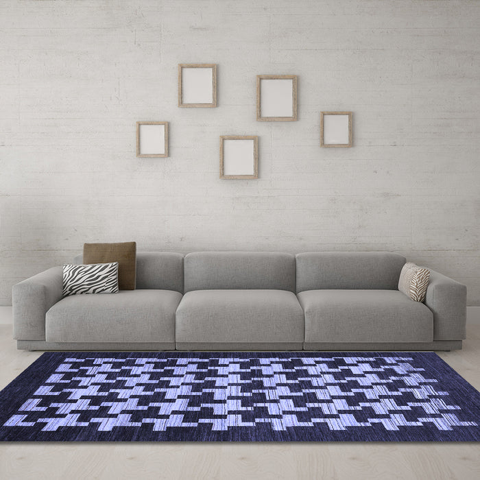 Machine Washable Abstract Blue Modern Rug in a Living Room, wshabs1624blu