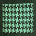 Square Abstract Turquoise Modern Rug, abs1624turq