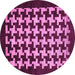 Round Machine Washable Abstract Pink Modern Rug, wshabs1624pnk