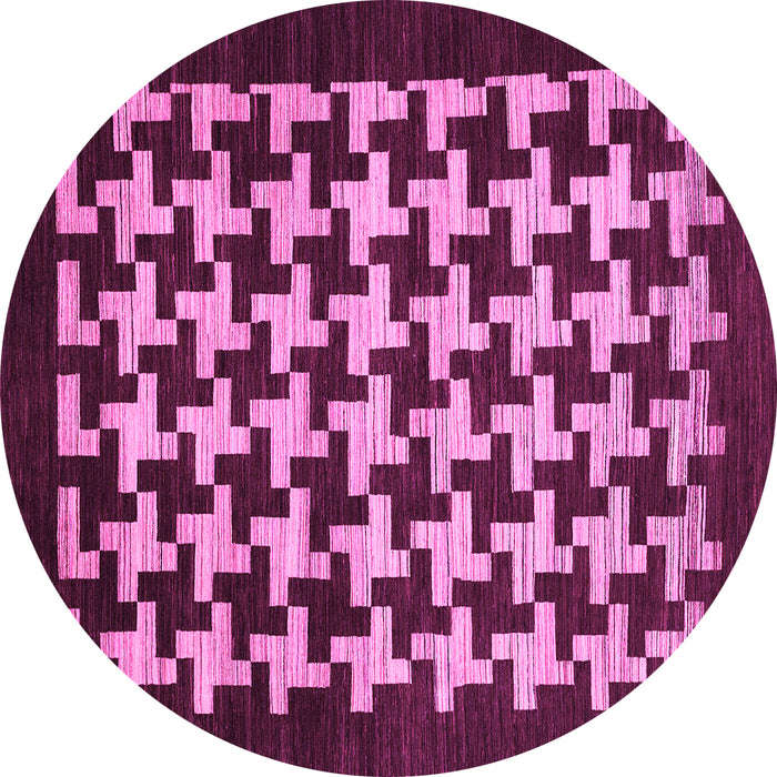 Round Abstract Pink Modern Rug, abs1624pnk
