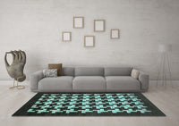 Machine Washable Abstract Light Blue Modern Rug, wshabs1624lblu