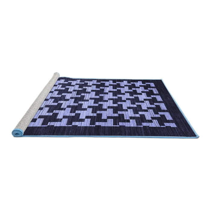 Sideview of Machine Washable Abstract Blue Modern Rug, wshabs1624blu