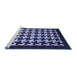 Sideview of Machine Washable Abstract Blue Modern Rug, wshabs1624blu