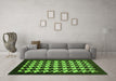 Machine Washable Abstract Green Modern Area Rugs in a Living Room,, wshabs1624grn