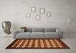 Machine Washable Abstract Orange Modern Area Rugs in a Living Room, wshabs1624org