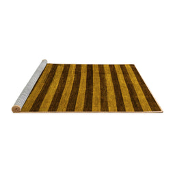 Sideview of Machine Washable Abstract Yellow Modern Rug, wshabs1625yw