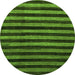 Round Machine Washable Abstract Green Modern Area Rugs, wshabs1625grn