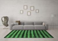 Machine Washable Abstract Emerald Green Modern Rug, wshabs1625emgrn