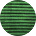 Round Machine Washable Abstract Emerald Green Modern Area Rugs, wshabs1625emgrn