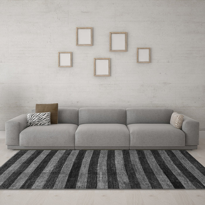 Machine Washable Abstract Gray Modern Rug in a Living Room,, wshabs1625gry