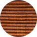 Round Machine Washable Abstract Orange Modern Area Rugs, wshabs1625org