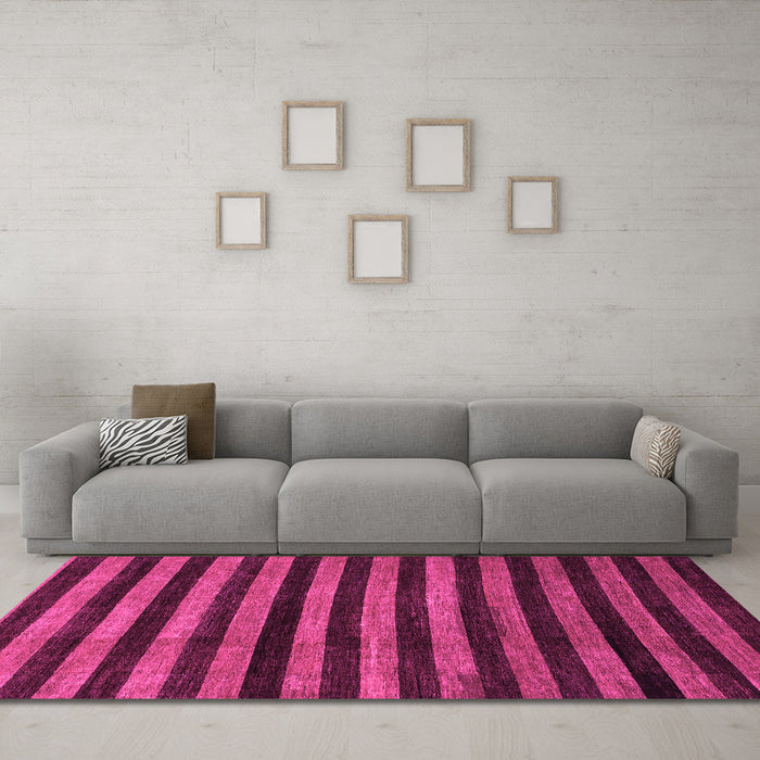 Machine Washable Abstract Pink Modern Rug in a Living Room, wshabs1625pnk