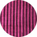 Round Machine Washable Abstract Pink Modern Rug, wshabs1625pnk