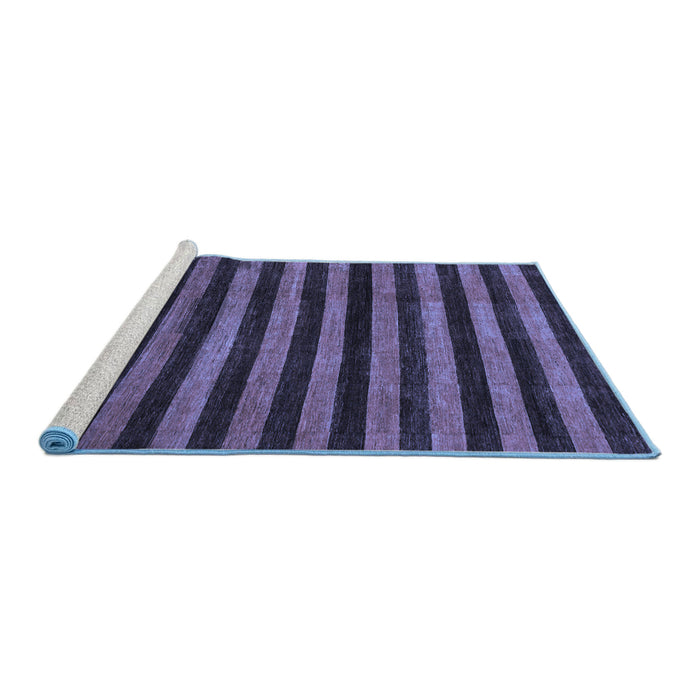 Sideview of Machine Washable Abstract Blue Modern Rug, wshabs1625blu