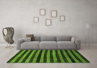 Machine Washable Abstract Green Modern Rug, wshabs1625grn