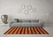 Machine Washable Abstract Orange Modern Area Rugs in a Living Room, wshabs1625org