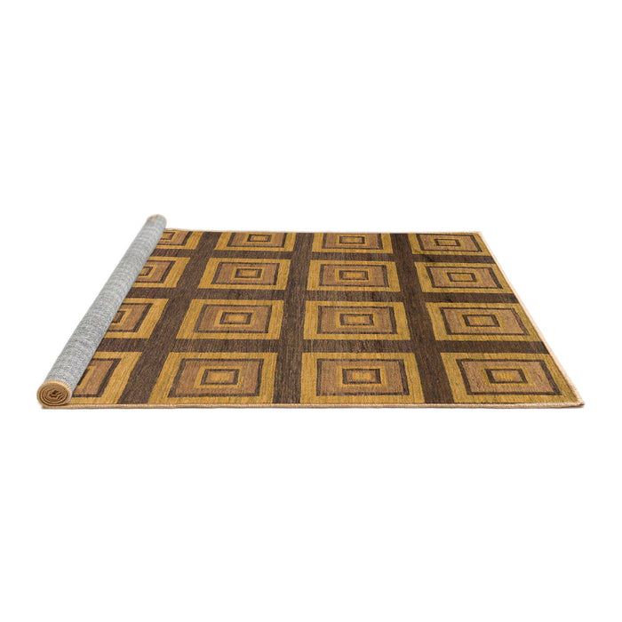 Sideview of Machine Washable Abstract Saddle Brown Rug, wshabs1626