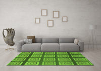 Machine Washable Abstract Green Modern Rug, wshabs1626grn