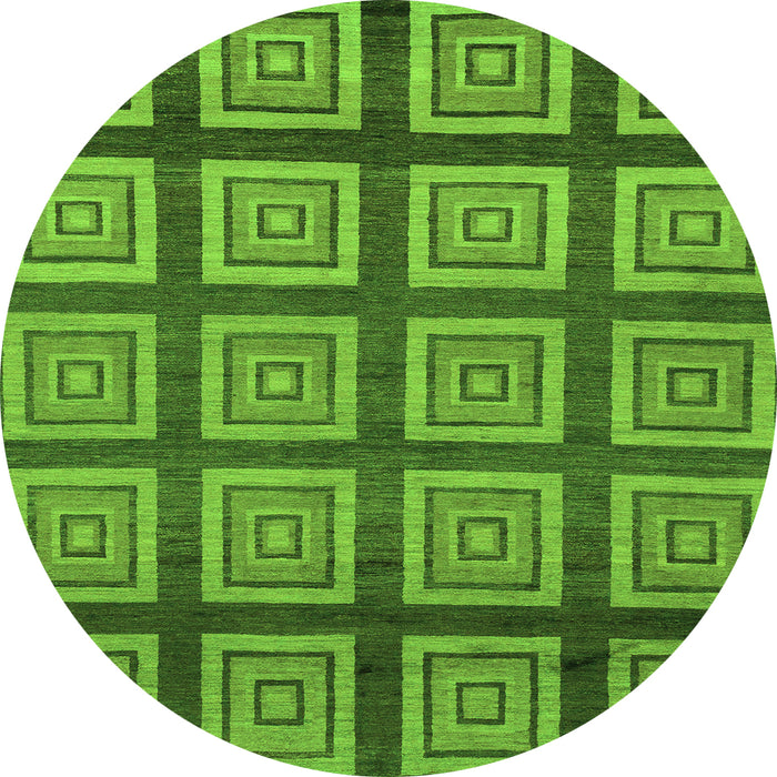 Round Abstract Green Modern Rug, abs1626grn