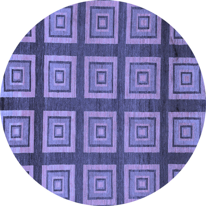 Round Abstract Blue Modern Rug, abs1626blu