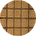 Round Abstract Brown Modern Rug, abs1626brn