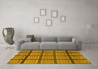 Machine Washable Abstract Yellow Modern Rug, wshabs1626yw