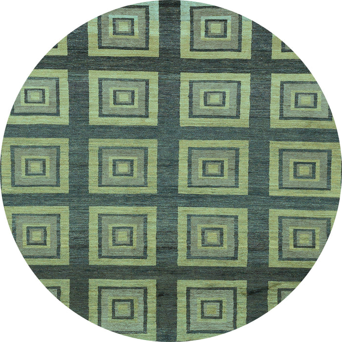 Round Abstract Light Blue Modern Rug, abs1626lblu