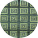 Round Abstract Light Blue Modern Rug, abs1626lblu