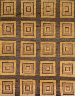 Abstract Saddle Brown Modern Rug, abs1626